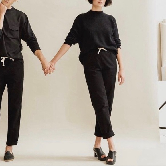 IJJI Black Unisex Cotton Canvas Easy Pants Size S - Picture 2 of 11